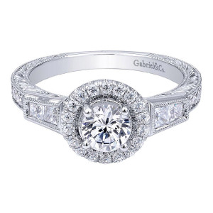 Gabriel 14 Karat Victorian Engagement Ring ER99064W44JJ