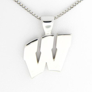 University of Wisconsin Motion "W" Platinum Pendant Lg