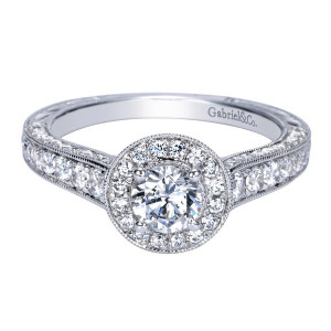 Gabriel 14 Karat Victorian Engagement Ring ER98614W44JJ