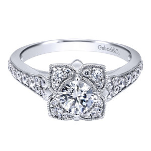 Gabriel 14 Karat Victorian Engagement Ring ER910209W44JJ