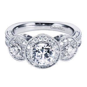 Gabriel 14 Karat Victorian Engagement Ring ER6426W44JJ