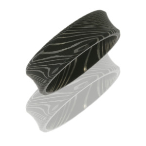 Lashbrook D8CB ACID Damascus Steel Wedding Ring or Band