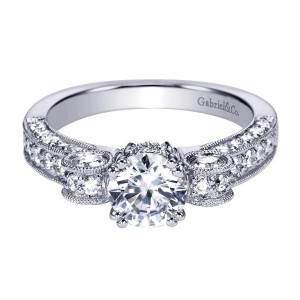 Gabriel 14 Karat Victorian Engagement Ring ER3865W44JJ