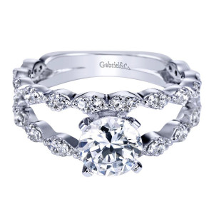 Gabriel 14 Karat Contemporary Engagement Ring ER4231W44JJ