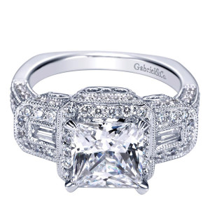 Gabriel 14 Karat Victorian Engagement Ring ER4243W44JJ