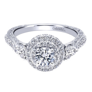 Gabriel 14 Karat Victorian Engagement Ring ER910087W44JJ