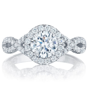 HT2549RD65 Platinum Tacori Petite Crescent Engagement Ring