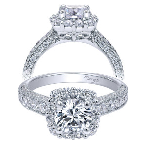 Taryn 14k White Gold Round Halo Engagement Ring TE10105W44JJ