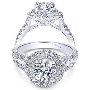 Taryn 14k White Gold Round Double Halo Engagement Ring TE10177W44JJ