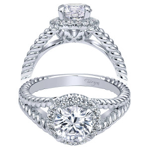 Taryn 14k White Gold Round Halo Engagement Ring TE10194W44JJ