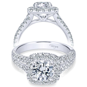 Taryn 14k White Gold Round Halo Engagement Ring TE10252W44JJ