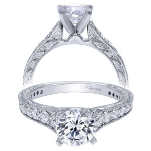 Taryn 14k White Gold Round Straight Engagement Ring TE10274W44JJ