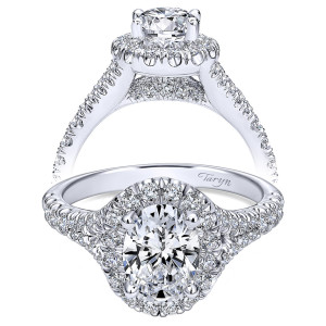 Taryn 14k White Gold Princess Cut Halo Engagement Ring TE10291W44JJ