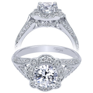 Taryn 14k White Gold Round Halo Engagement Ring TE10293W44JJ