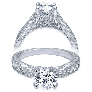 Taryn 14k White Gold Round Straight Engagement Ring TE10453W44JJ