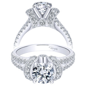 Taryn 14k White Gold Round Split Shank Engagement Ring TE10488W44JJ