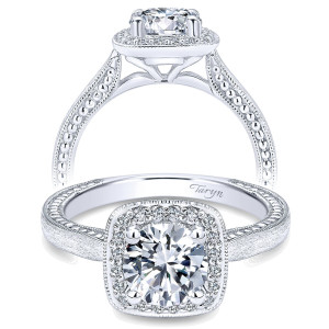 Taryn 14k White Gold Round Halo Engagement Ring TE10914W44JJ
