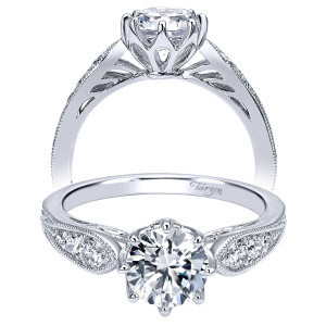 Taryn 14k White Gold Round Straight Engagement Ring TE11723R4W44JJ