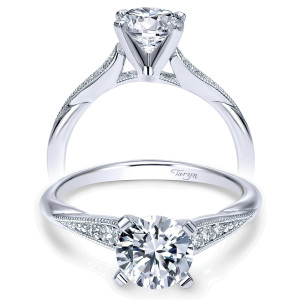 Taryn 14k White Gold Round Straight Engagement Ring TE11750R4W44JJ
