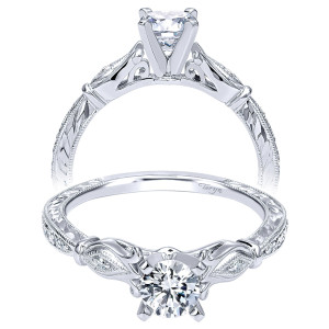 Taryn 14k White Gold Round Straight Engagement Ring TE11783R2W44JJ