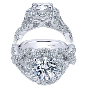 Taryn 18K White Gold Round Halo Engagement Ring TE11999R6W83JJ