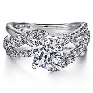 Gabriel 14 Karat Round Diamond Engagement Ring ER12337R6W44JJ