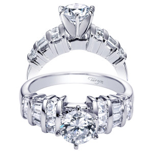 Taryn 14k White Gold Round Straight Engagement Ring TE2757W44JJ