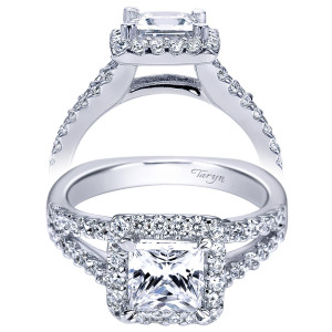 Taryn 14k White Gold Princess Cut Halo Engagement Ring TE4109W44JJ