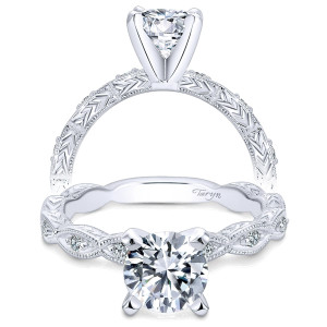 Taryn 14k White Gold Round Straight Engagement Ring TE4122W44JJ