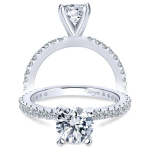 Taryn 14k White Gold Round Straight Engagement Ring TE4124W44JJ