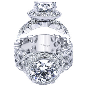Taryn 14k White Gold Round Halo Engagement Ring TE4161W44JJ