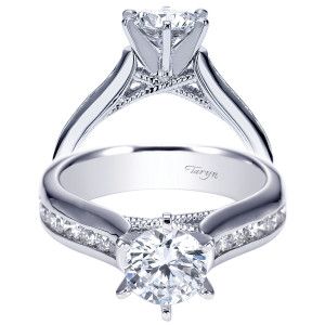 Taryn 14k White Gold Round Straight Engagement Ring TE4185W44JJ