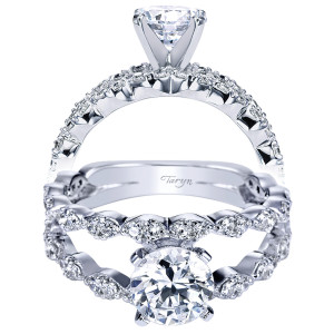 Taryn 14k White Gold Round Split Shank Engagement Ring TE4231W44JJ