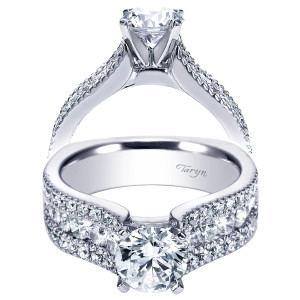Taryn 14k White Gold Round Straight Engagement Ring TE4254W44JJ