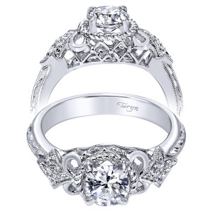 Taryn 14k White Gold Round Straight Engagement Ring TE5462W44JJ