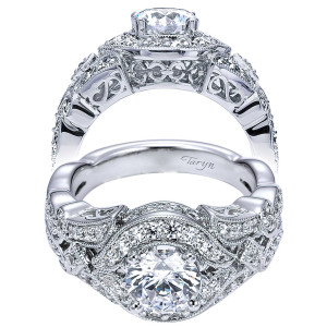Taryn 14k White Gold Round Halo Engagement Ring TE5471W44JJ