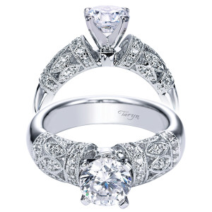 Taryn 14k White Gold Round Straight Engagement Ring TE5514W44JJ