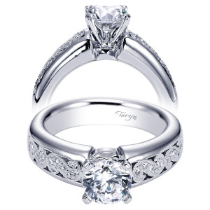 Taryn 14k White Gold Round Straight Engagement Ring TE5522W44JJ