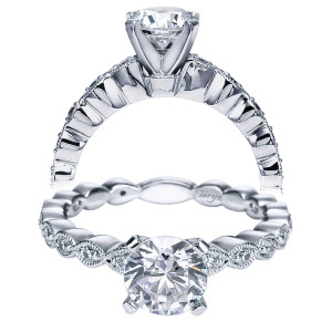Taryn 14k White Gold Round Straight Engagement Ring TE5656W44JJ