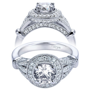 Taryn 14k White Gold Round Halo Engagement Ring TE5702W44JJ