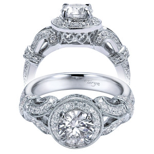 Taryn 14k White Gold Round Halo Engagement Ring TE5981W44JJ