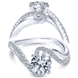Taryn 14k White Gold Round Bypass Engagement Ring TE6972W44JJ