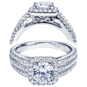 Taryn 14k White Gold Round Halo Engagement Ring TE7254W44JJ
