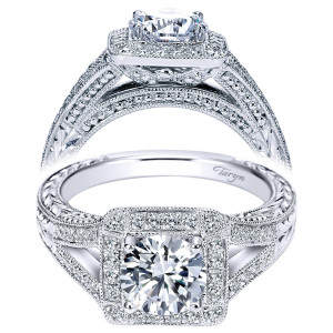 Taryn 14k White Gold Round Halo Engagement Ring TE7255W44JJ