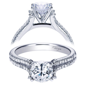 Taryn 14k White Gold Round Split Shank Engagement Ring TE7274W44JJ