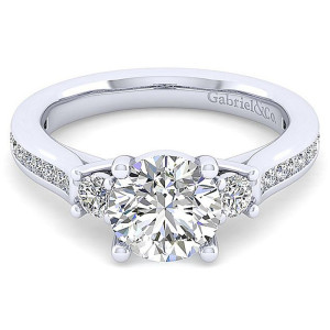 Gabriel 14 Karat Contemporary Engagement Ring ER7476W44JJ