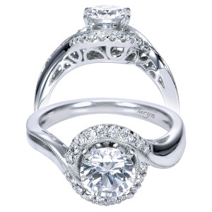 Taryn 14k White Gold Round Halo Engagement Ring TE7714W44JJ