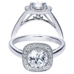 Taryn 14k White Gold Round Halo Engagement Ring TE7811W44JJ