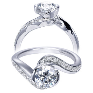 Taryn 14k White Gold Round Bypass Engagement Ring TE7831W44JJ