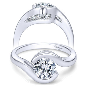 Taryn 14k White Gold Round Bypass Engagement Ring TE7892W44JJ